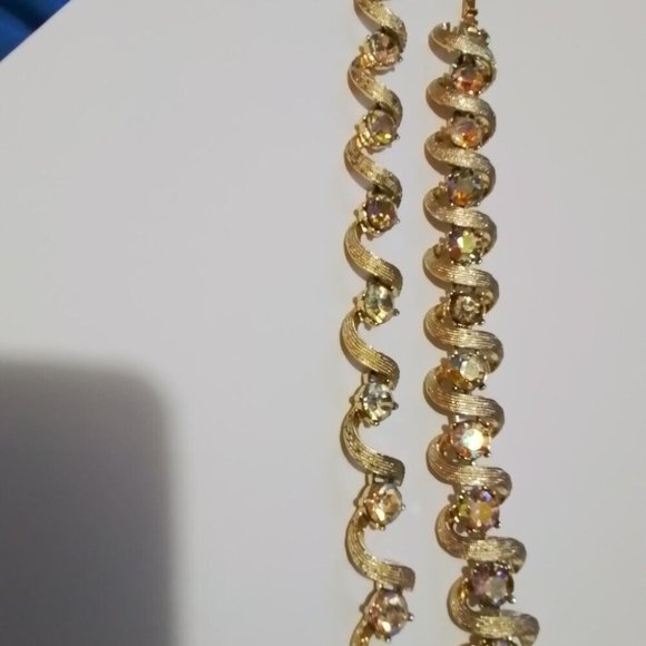 Kramer Set Erings Bracelet And Necklace Watermelon Rivoli Rimestones Rg1 - Picture 7 of 9